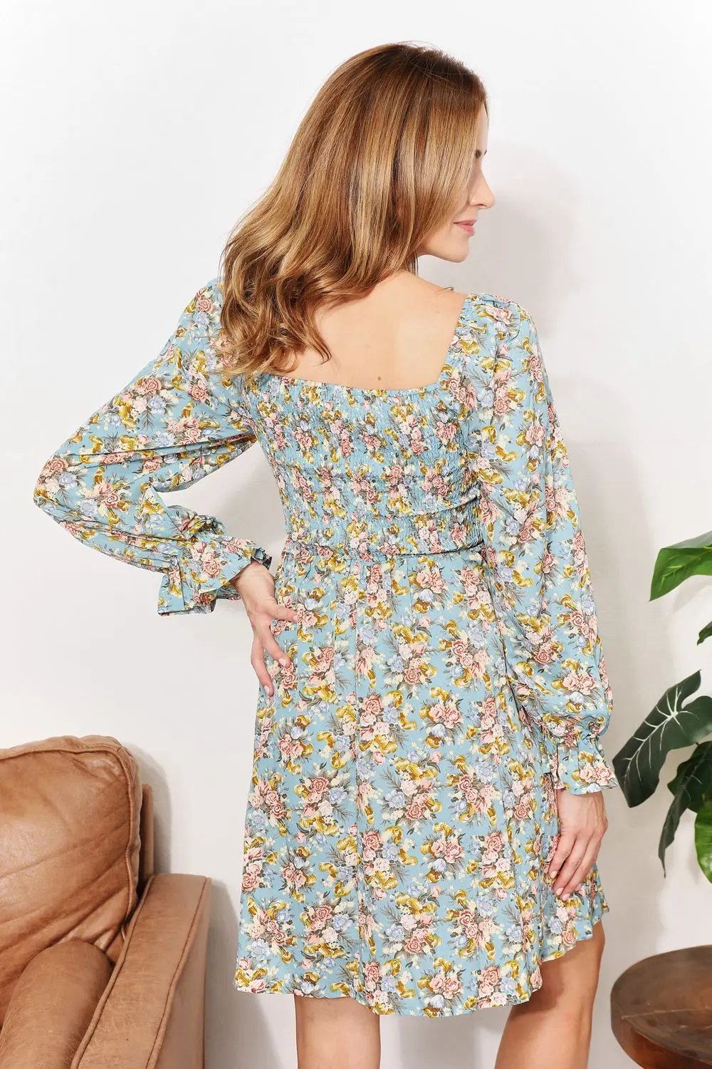 Double Take: Smocked Dress, Flounce Sleeves - Love Salve